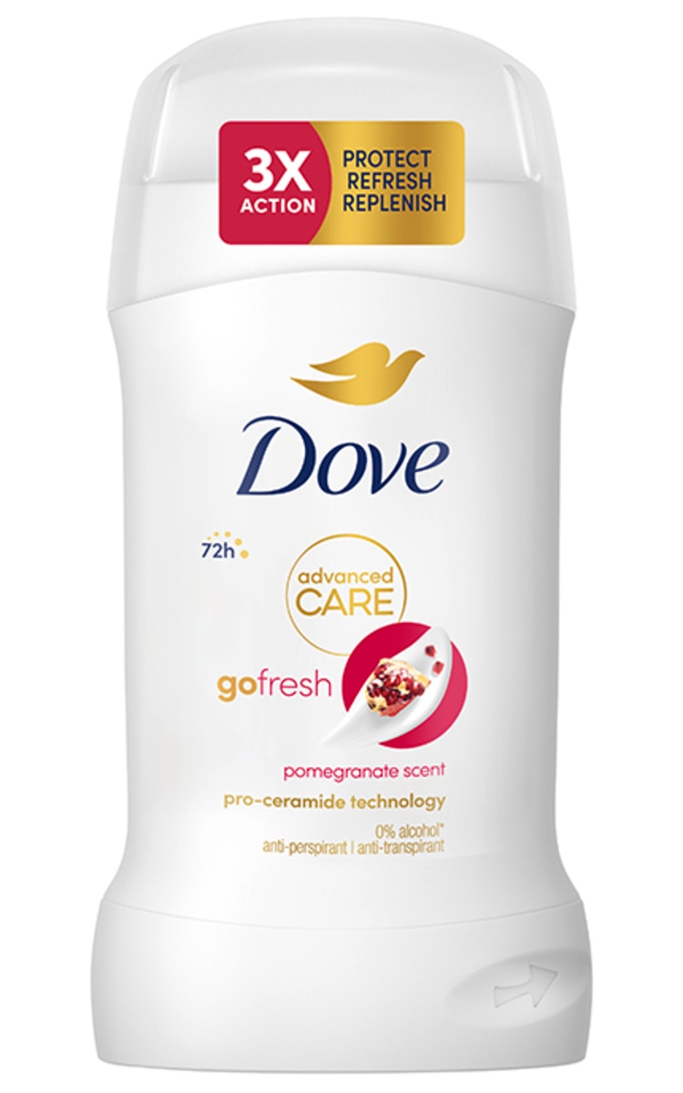 DOVE DOVE, POMEGRANATE & LEMON VERBENA, moteriškas pieštukinis dezodorantas, 50 ml.