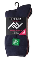 FRIENDS, moteriškos bambukinės kojinės, 35/38, TAMSIAI MĖLYNOS/RAUDONOS/PILKOS, 3 poros