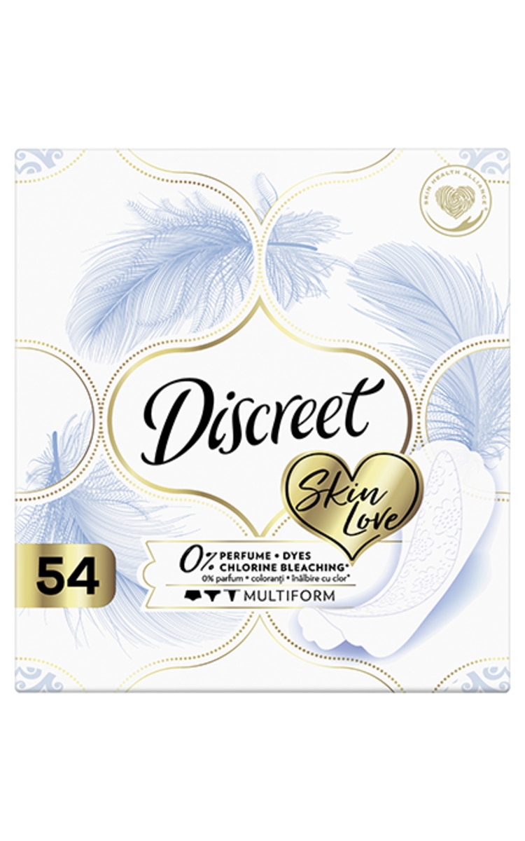 DISCREET DISCREET, MULTIFORM PURE WHITE COTTON, higieniniai įklotai, 54 vnt. 54 vnt.