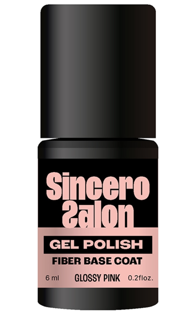SINCERO SALON SINCERO, FIBER GLASS, stiklo pluošto gelio lako bazė, 6 ml Glossy pink