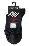 FRIENDS, moteriškos kojinės, 35/38, JUODOS, 1 pora