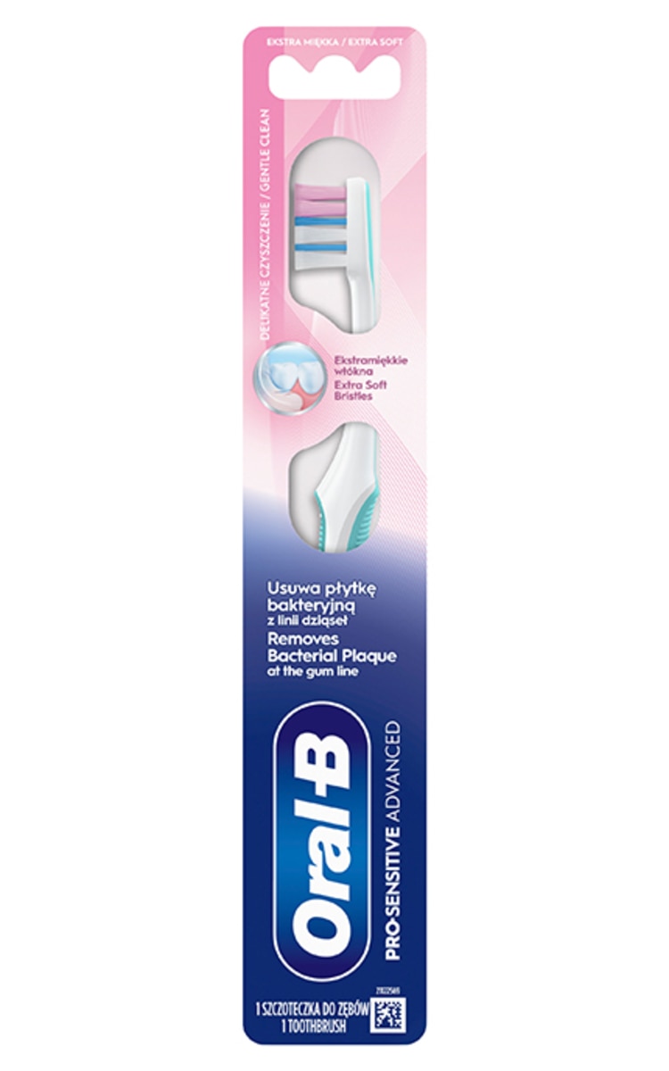 ORAL B ORAL-B, PRO-SENSITIVE ADVANCED, GENTLE CLEAN, dantų šepetėlis, EXTRA SOFT, 1 vnt.