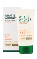 FRUDIA, WHAT'S WRONG, HELP CICADERM, SUN CREAM, PA++++, veido kremas su apsauga nuo saulės, SPF 50+, 50 g.