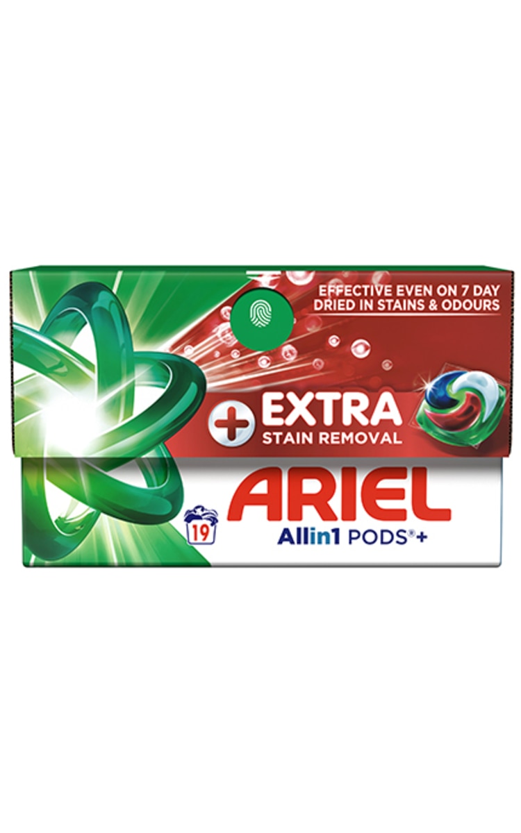 ARIEL ARIEL, EXTRA CLEAN, skalbimo kapsulės, 19 vnt.