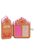 NYX PROFESSIONAL MAKEUP, HOLIDAY BUTTERMELT, FACE PALETTE, skaistalų ir švytėjimo suteikiančios priemonės duetas, LIGHT / MEDIUM, 1 vnt.