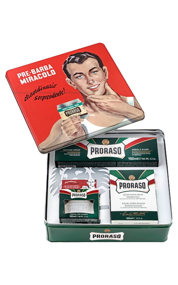 PRORASO PRORASO, GINO VINTAGE SHAVING KIT, vintažinis rinkinys skutimuisi, 1 vnt.