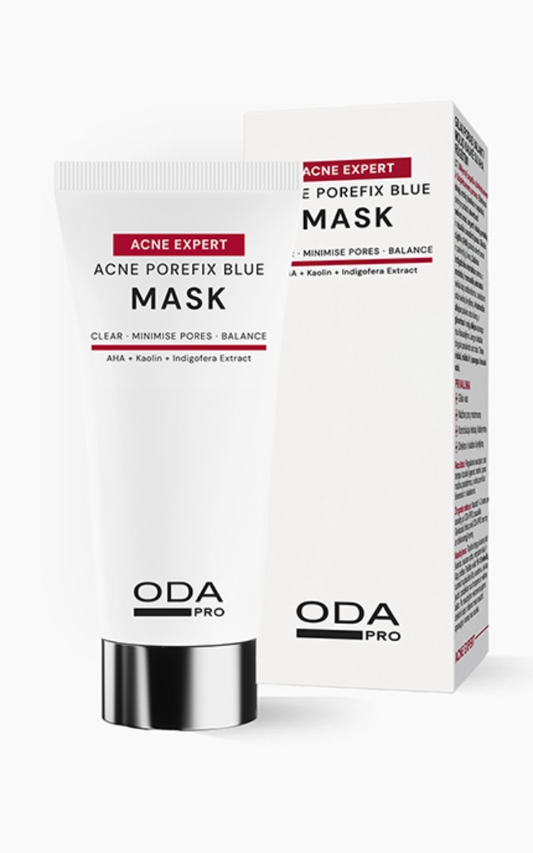 ODA kosmetika ODA PRO, ACNE EXPERT, giliai poras valanti molio kaukė su aha rūgštimi, 50 ml.