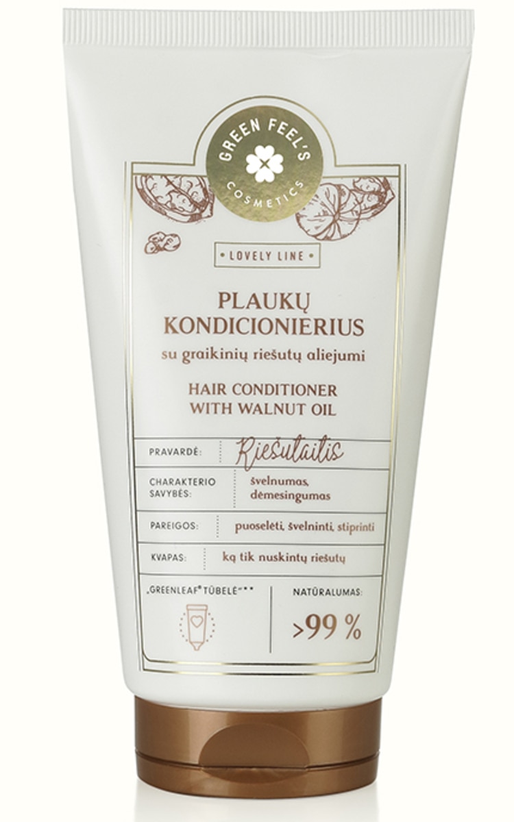 GREEN FEEL'S GREEN FEEL'S, plaukų kondicionierius su natūraliu alaus mielių ekstraktu ir graikinių riešutų aliejumi, 150 ml 150 ml