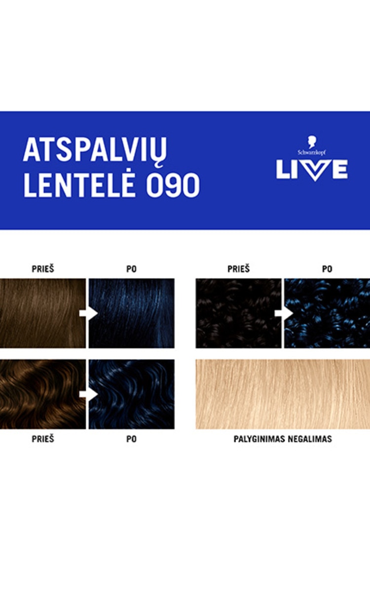 洋楽 JR BLU LOVE STATION SCHWARZKOPF, LIVE COLOR XXL 090, plaukų dažai, 1 vnt. 526972