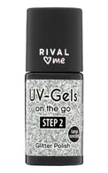 RIVAL LOVES ME, UV-GELS ON THE GO, nagų lakas su blizgučiais (2 žingsnis), 08 NIGHT OUT, 8 ml.