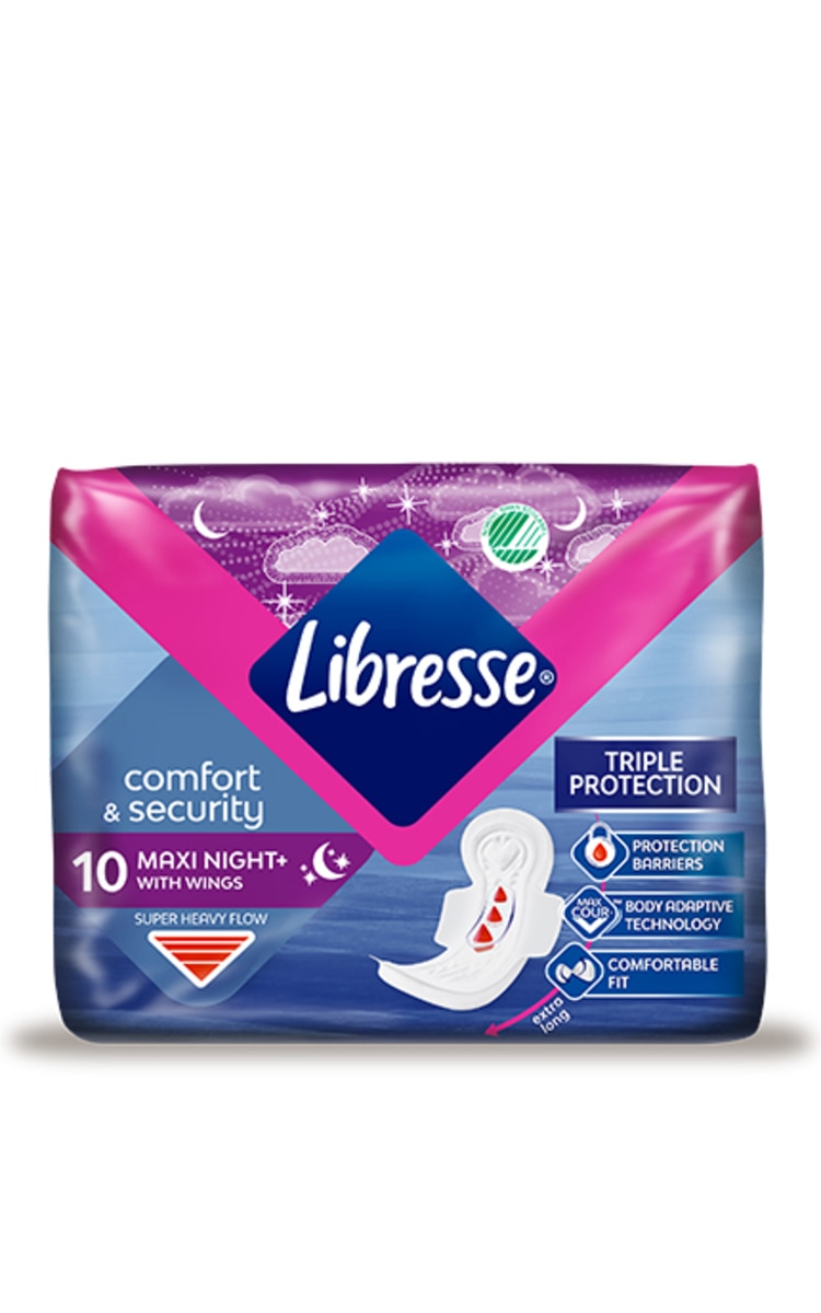 LIBRESSE LIBRESSE, MAXI NIGHT, higieniniai paketai, 10 vnt. 10 vnt.