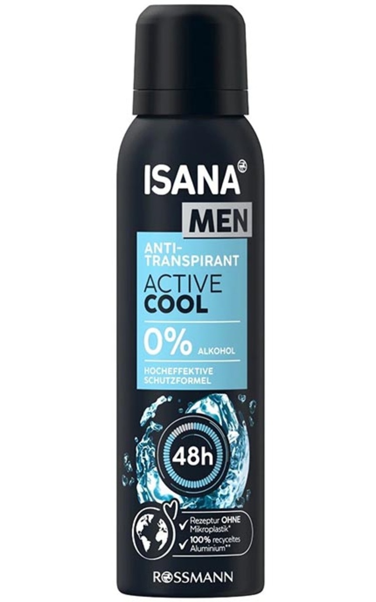 150 ml ISANA ISANA MEN, ACTIVE COOL, antiperspirantas, 150 ml. ISANA MEN, ACTIVE COOL, antiperspirantas, 150 ml.