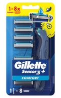 GILLETTE undefined GILLETTE, SENSOR 3+, COMFORT, skustuvas, 1 vnt. +8 galvutės  