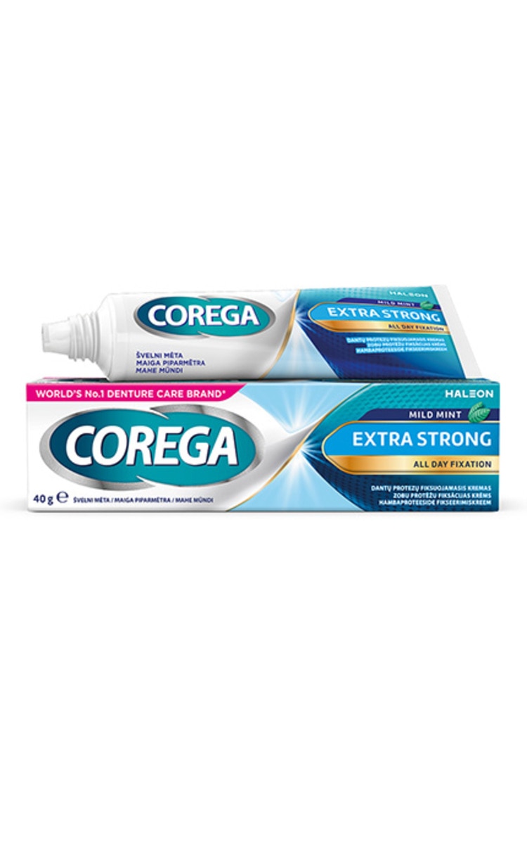 COREFORCE CREA Ⅱ 3本セット COREGA, EXTRA STRONG, fiksuojamasis kremas dantų protezams, 40 g
