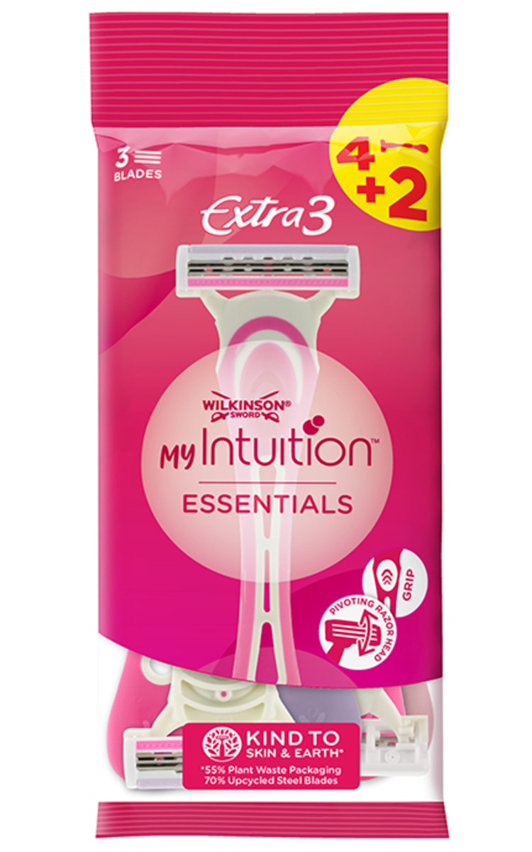 WILKINSON SWORD WILKINSON, MY INTUITION ESSENTIALS, moteriški vienkartiniai skustukai, 4 vnt. (+2 vnt.)