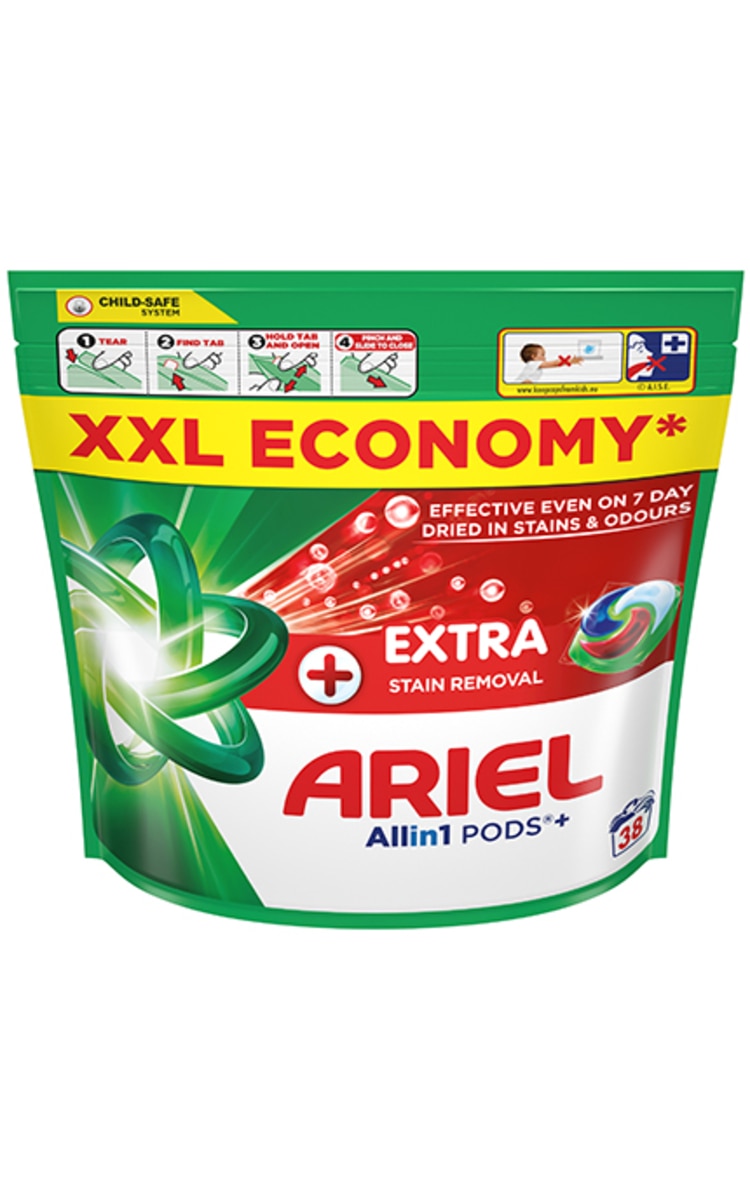 ARIEL ARIEL, EXTRA CLEAN, skalbimo kapsulės, 38 vnt.
