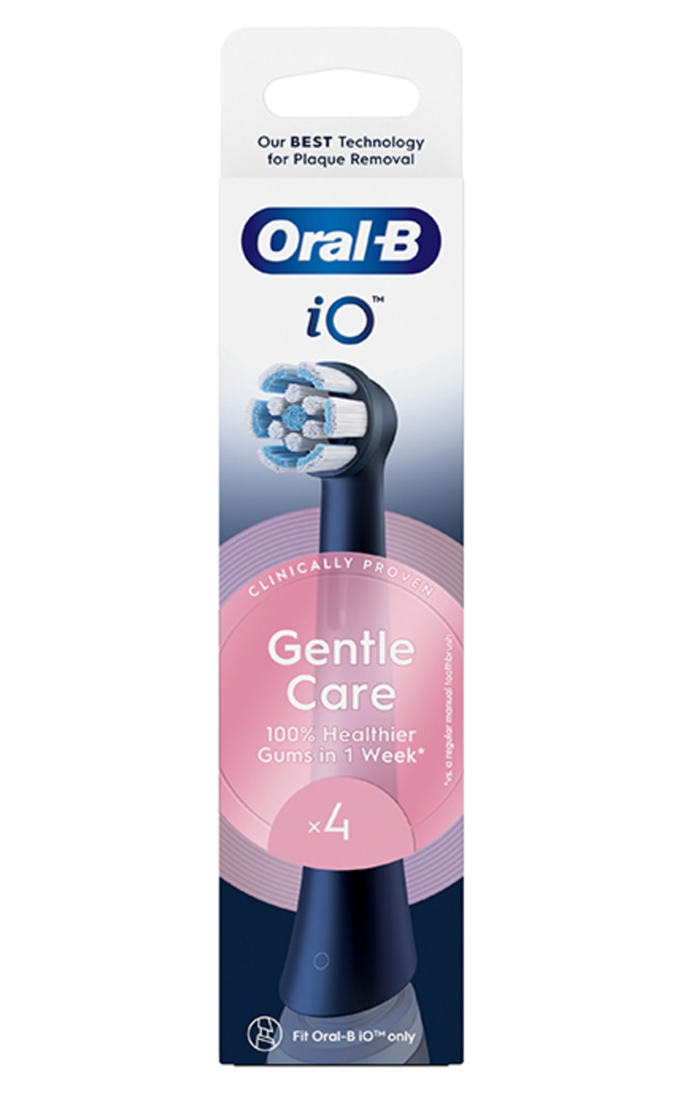 ORAL B ORAL-B, IO GENTLE CARE, elektrinio dantų šepetėlio galvutės, BLACK, 4 vnt.
