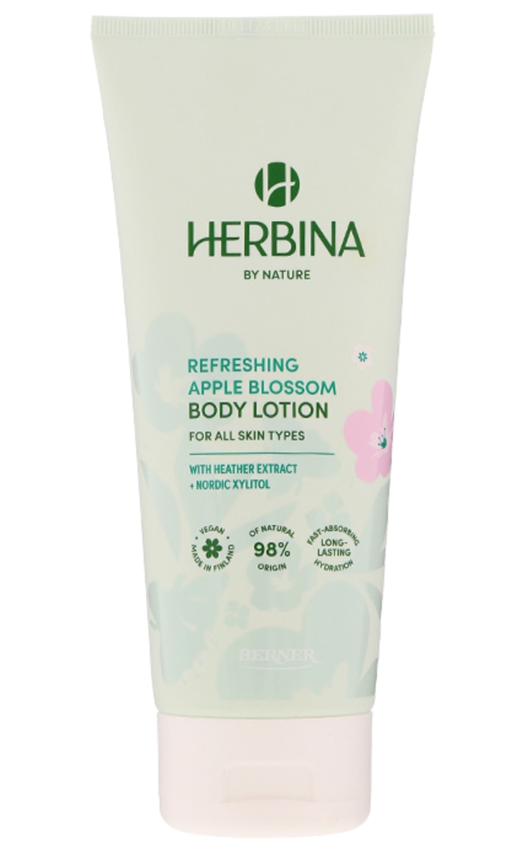 HERBINA HERBINA, drėkinamasis kūno losjonas su subtiliu obelų žiedų aromatu, 200 ml.