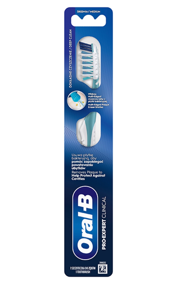 ORAL B ORAL-B, PRO-EXPERT CLINICAL, DEEP CLEAN, dantų šepetėlis, MEDIUM, 1 vnt.