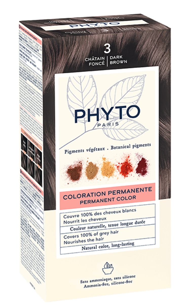 PHYTOCOLOR, plaukų dažai, Nr. 3 DARK BROWN, 1 vnt.