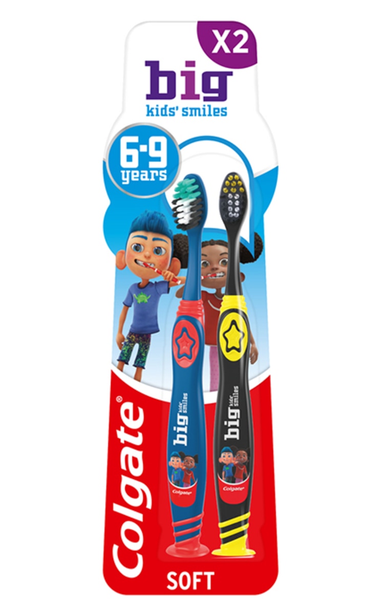 COLGATE COLGATE, BIG KIDS SMILES, dantų šepetėlis, 6 – 9 m., 2 vnt.