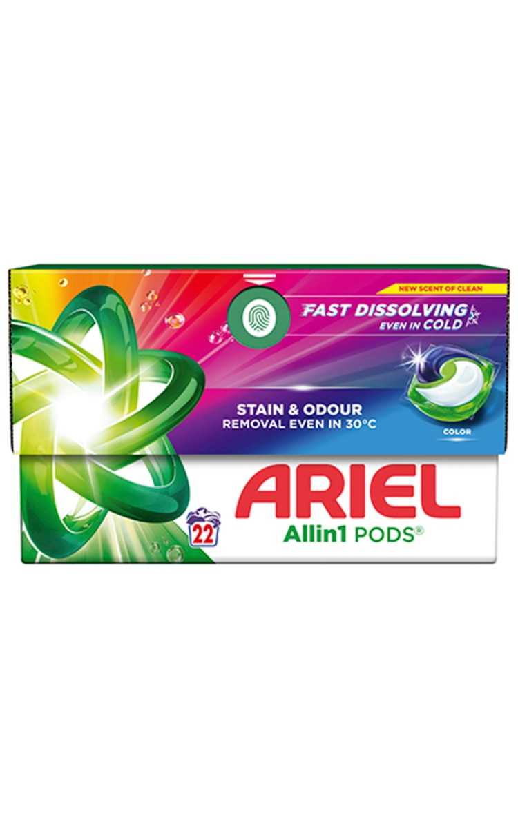 ARIEL ARIEL, COLOR, skalbimo kapsulės, 22 vnt.
