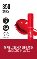RIMMEL, THRILL SEEKER, LIP LATEX, skysti lūpų dažai, 350 SPICY, 6 ml.