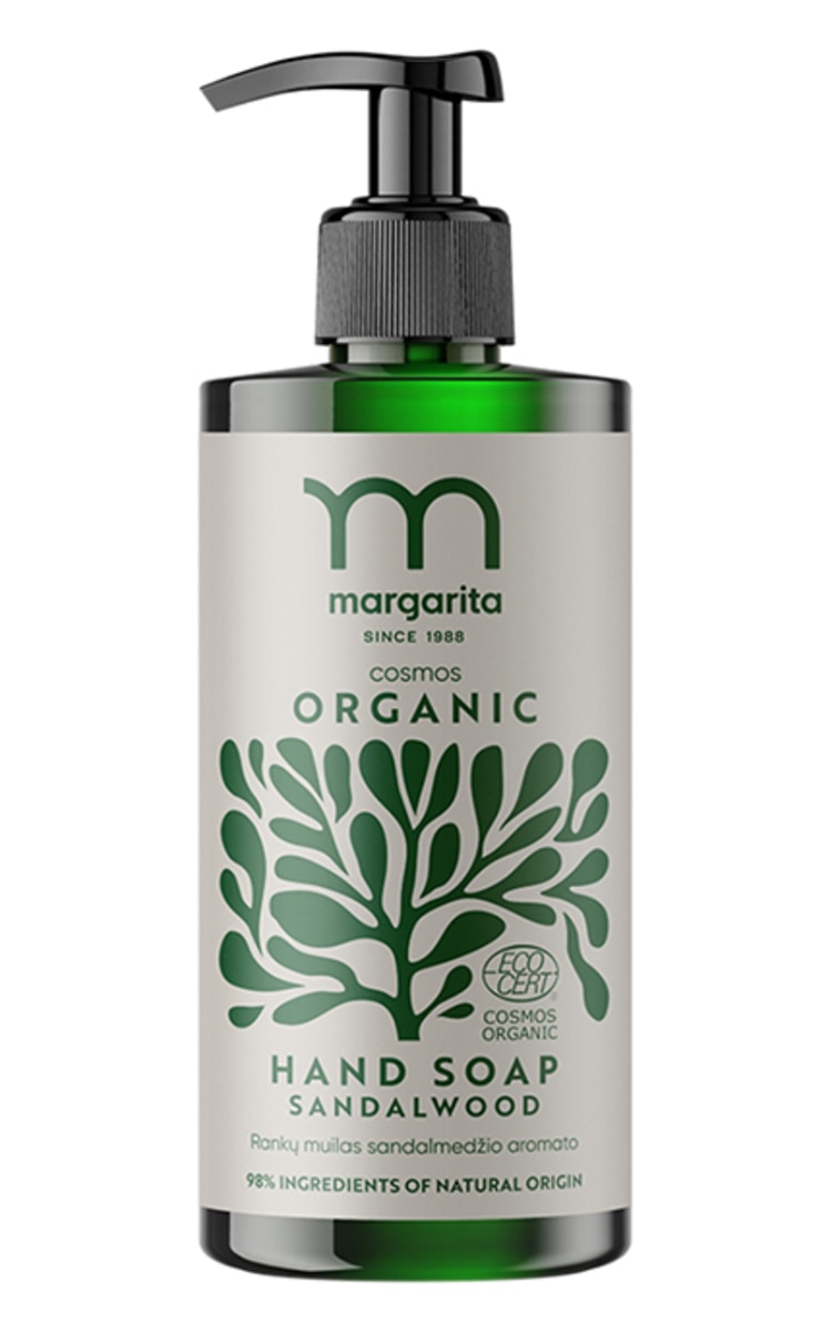 MARGARITA MARGARITA, COSMOS ORGANIC, rankų muilas sandalmedžio aromato, 300 ml.