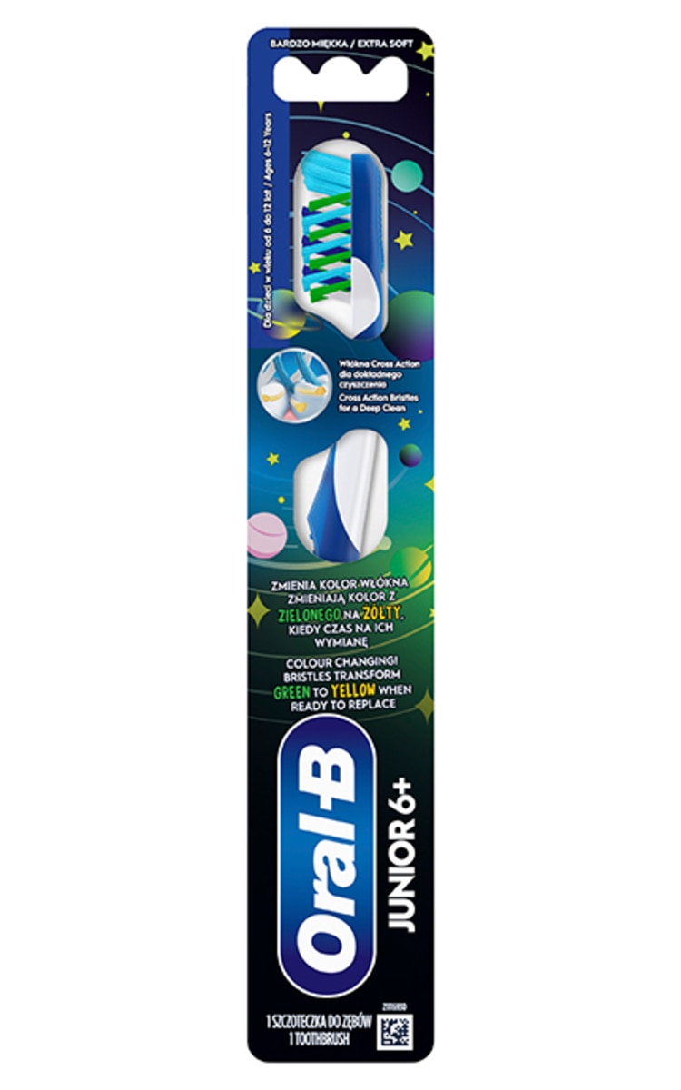 ORAL B ORAL-B, JUNIOR 6-12Y, dantų šepetėlis, EXTRA SOFT, 1 vnt.