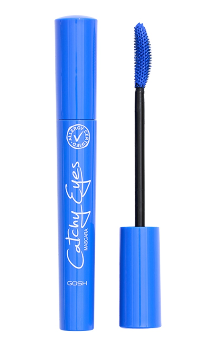 GOSH GOSH, CATCHY EYES MASCARA, ALLERGY CERTIFIED, antialerginis blakstienų tušas, 003 CRAZY BLUE, 8 ml.