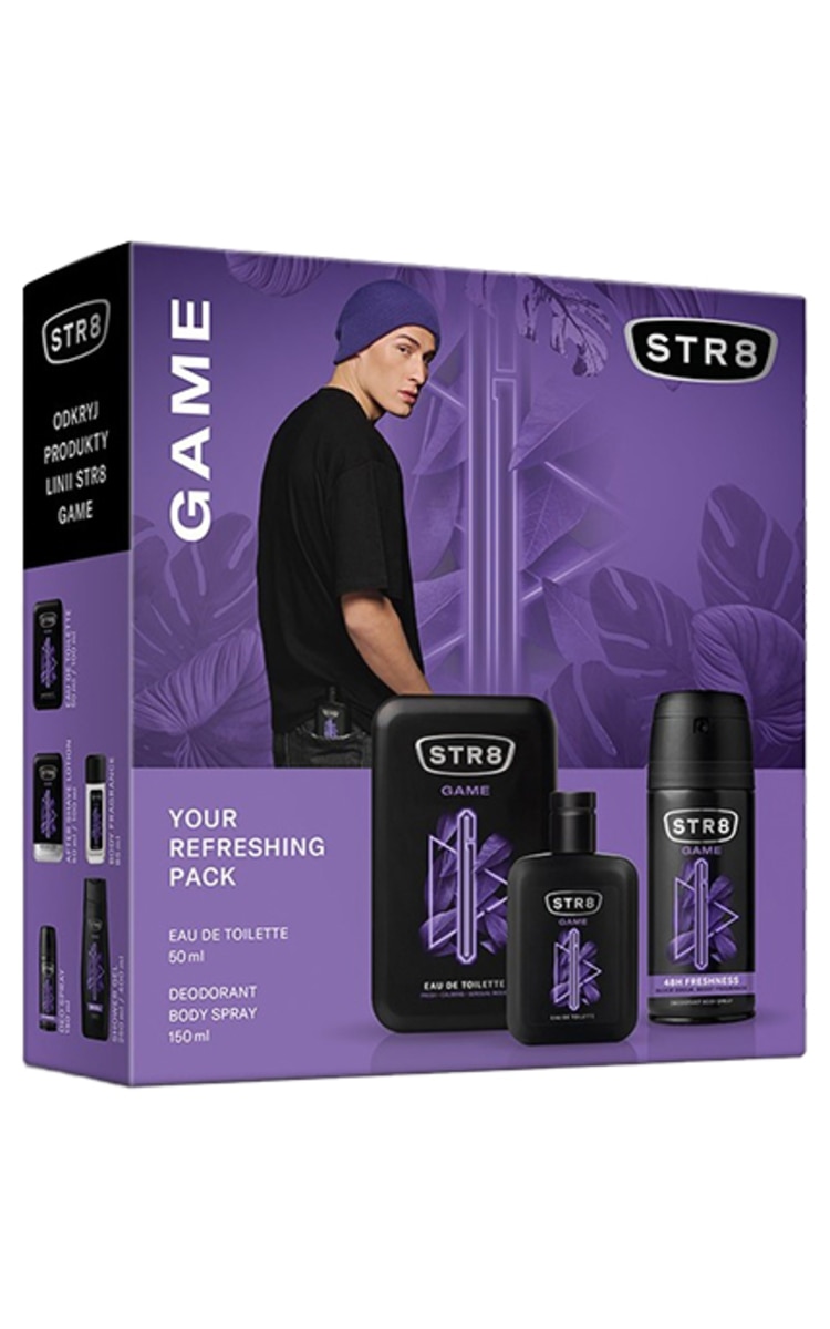 STR8 STR8, GAME, rinkinys: EDT 50 ml. + purškiamas dezodorantas 150 ml. 1 vnt.