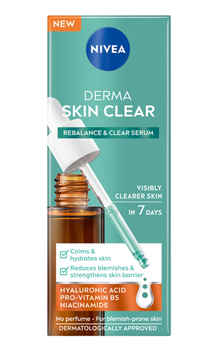 NIVEA NIVEA, DERMA SKIN CLEAR, REBALANCE & CLEAR, serumas, 30 ml.