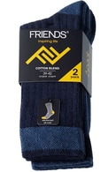FRIENDS, vyriškos darbo kojinės, 39/42, TAMSIAI MĖLYNOS / MELANŽO SPALVOS, 2 poros