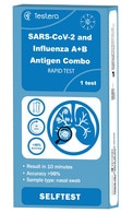  undefined undefined TESTERA, kombinuotas gripo A/B ir SARS-CoV-2 antigenų testas savikontrolei (nosies landos tepinėlis), 1 vnt.  