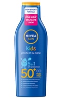  NIVEA SUN undefined NIVEA SUN, KIDS PROTECT & CARE, apsauginis losjonas nuo saulės vaikams su ekologišku migdolų aliejumi, SPF50+, labai didelė apsauga, 200 ml. 