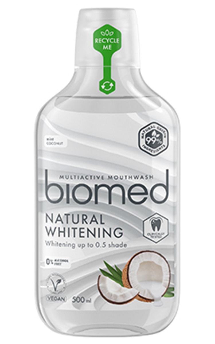 BIOMED BIOMED, NATURAL WHITENING, burnos skalavimo skystis, 500 ml.