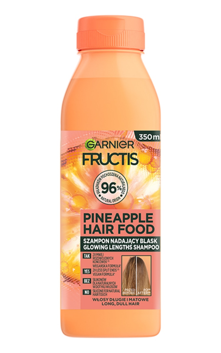 GARNIER, FRUCTIS HAIR FOOD PINEAPPLE, šampūnas ilgiems plaukams, 350 ml