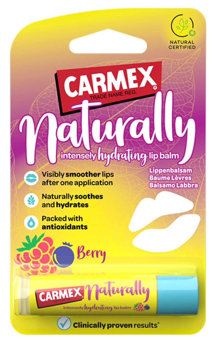 CARMEX CARMEX, NATURALLY, drėkinamasis lūpų balzamas miško uogų aromato, 4,25 g. 4,3 g