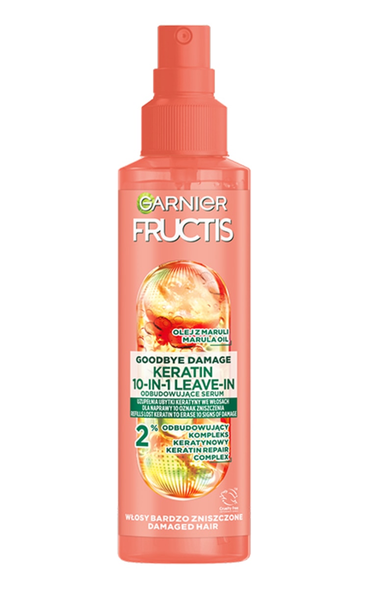 GARNIER FRUCTIS GARNIER, FRUCTIS GOODBYE DAMAGE SOS KERATIN, purškiamas plaukų serumas, 150 ml 150 ml