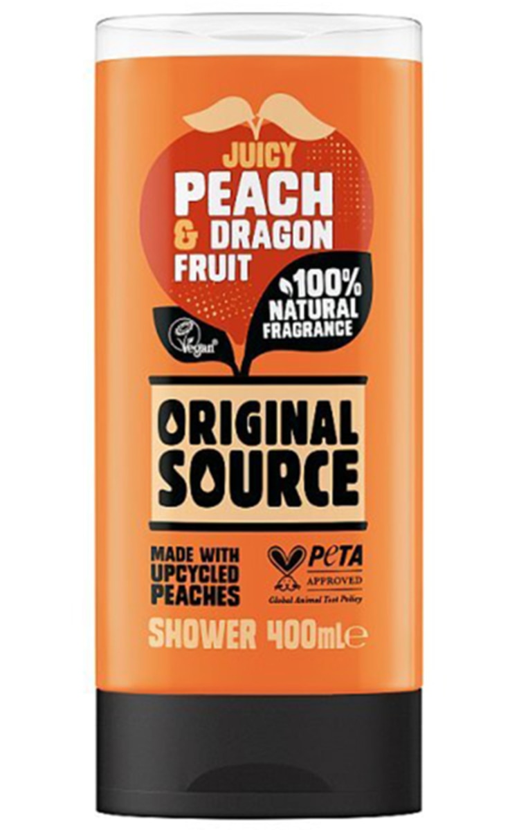 ORIGINAL SOURCE ORIGINAL SOURCE, PEACH & DRAGON FRUIT, dušo želė, 400 ml.