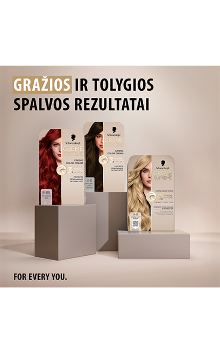 SCHWARZKOPF, CREME SUPREME, plaukų dažai, 6-88 INTENSIVE RED, 1
