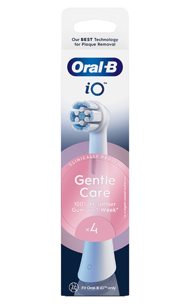 ORAL B ORAL-B, IO GENTLE CARE, elektrinio dantų šepetėlio galvutės, WHITE, 4 vnt.