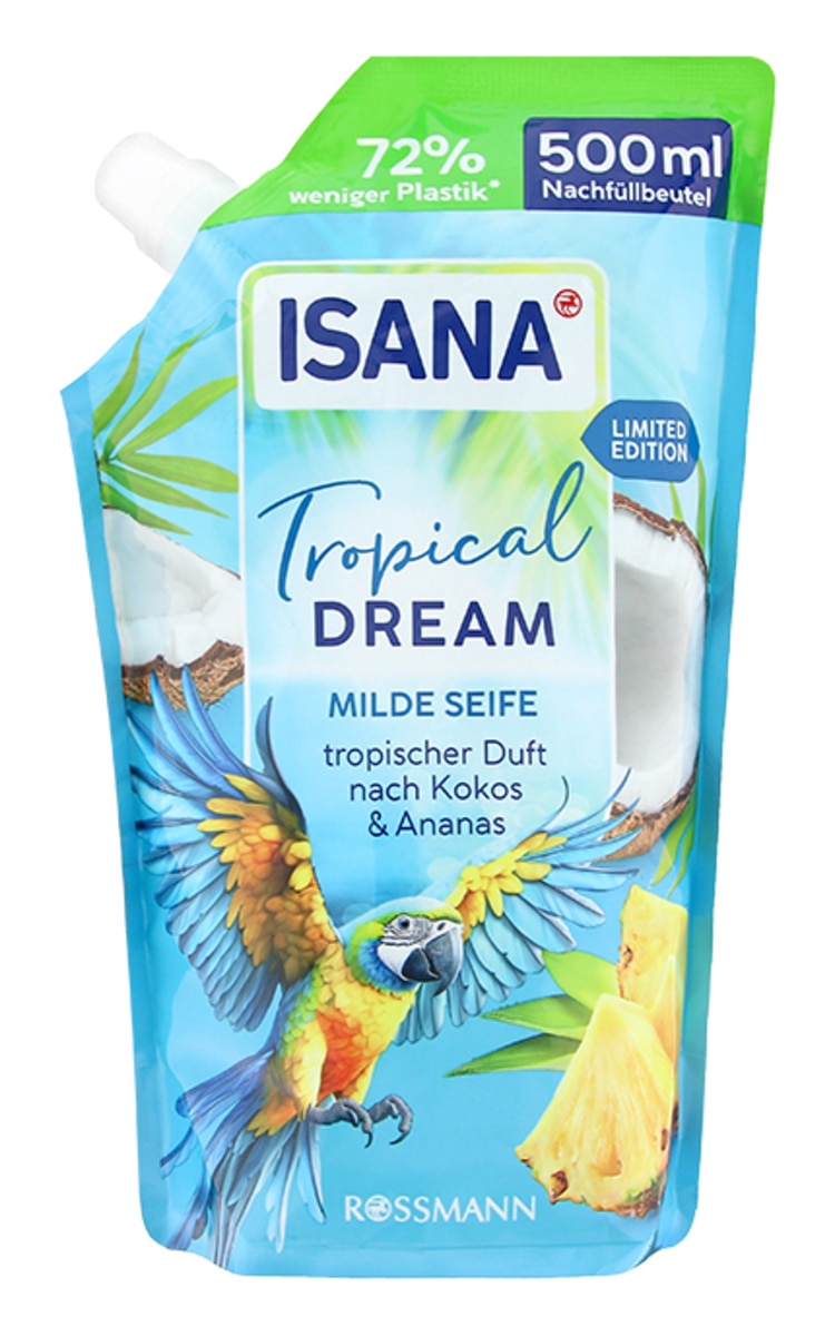 ISANA ISANA, TROPICAL DREAM, kokosų ir ananasų aromato skystas muilas, 500 ml.