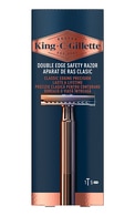 GILLETTE, KING C GILLETTE, skustuvas + skustuvo peiliukai, 5 vnt.