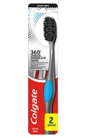  COLGATE undefined COLGATE, CHARCOAL, 360, dantų šepetėlis , BLACK, MEDIUM, 2 vnt.  