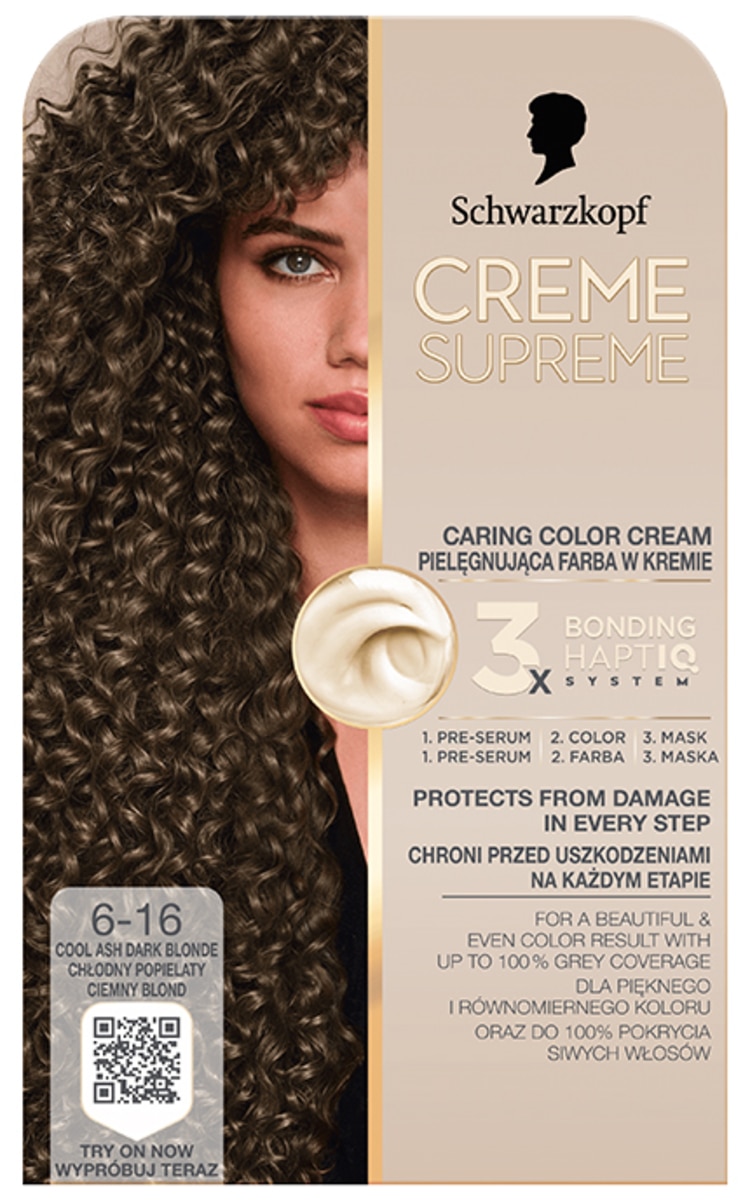 CREME SUPREME SCHWARZKOPF, CREME SUPREME, plaukų dažai, 6-16 COOL PEARLY BROWN, 1 vnt.