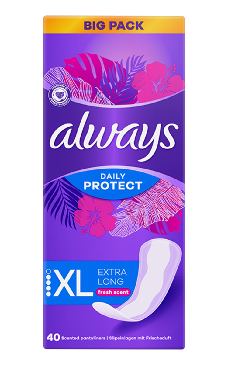 ALWAYS ALWAYS, EXTRA LONG, FRESH SCENT, higieniniai įklotai, 40 vnt.