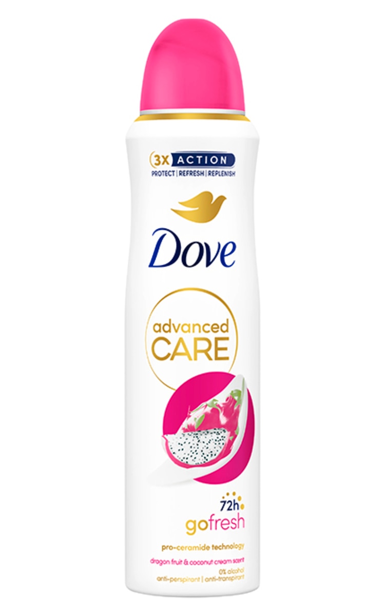 DOVE DOVE, DRAGONFRUIT & COCONUT, purškiamas dezodorantas, 150 ml.