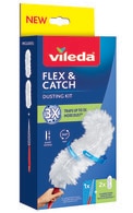  VILEDA undefined VILEDA, dulkių šluotelė su trumpa rankena + 2 VILEDA FLEX AND CATCH papildymai  
