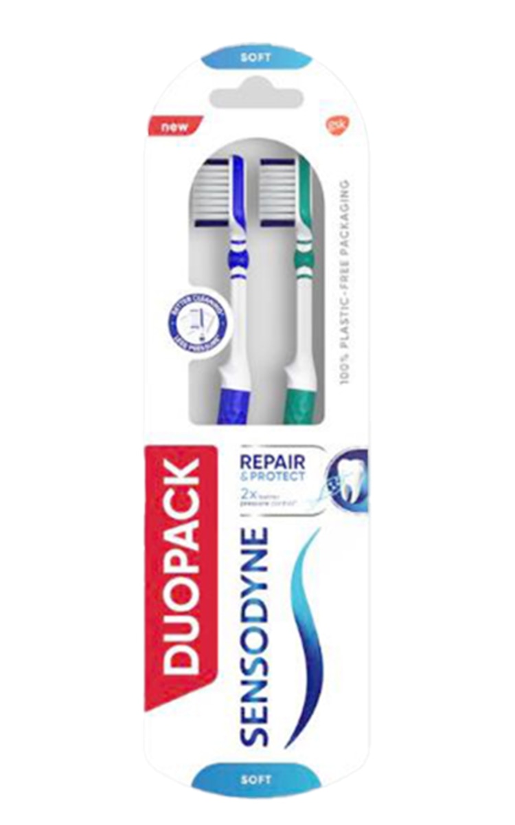 SENSODYNE SENSODYNE, REPAIR & PROTECT, dantų šepetėlis, SOFT, 2 vnt.